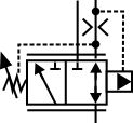 Priority flow control valve symbol