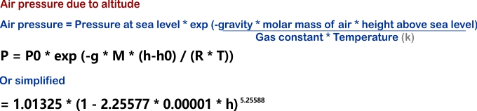 air pressure formula