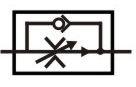 meter out flow control valve symbol